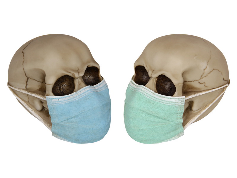 Skull with Covid/Surgical Face Mask